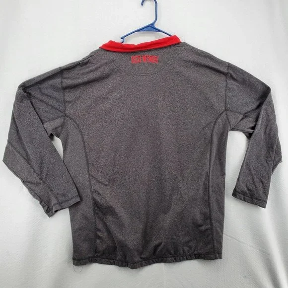 Redwings Hockey Shirt Gray Pullover Pockets Men?s Size Large 1/4 Zip - Picture 8 of 12